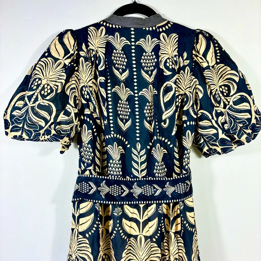 Farm Rio Ainika Tropical Spendor Mini Dress Navy Blue XS NEW - Image 12