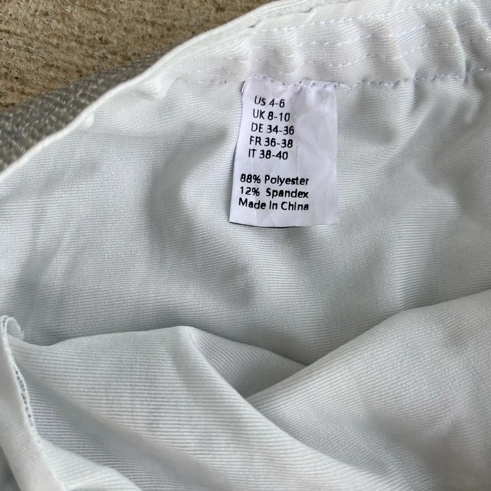 Sequin & Fringe Sparkling Silver Mini Skirt, Size 4 - Image 4