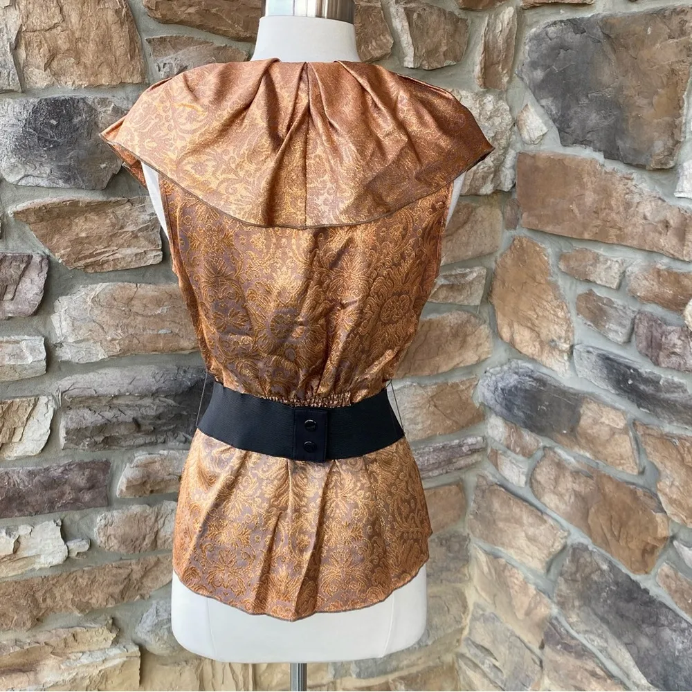 BCBG MaxAzria Metallic Belted Top - Image 9