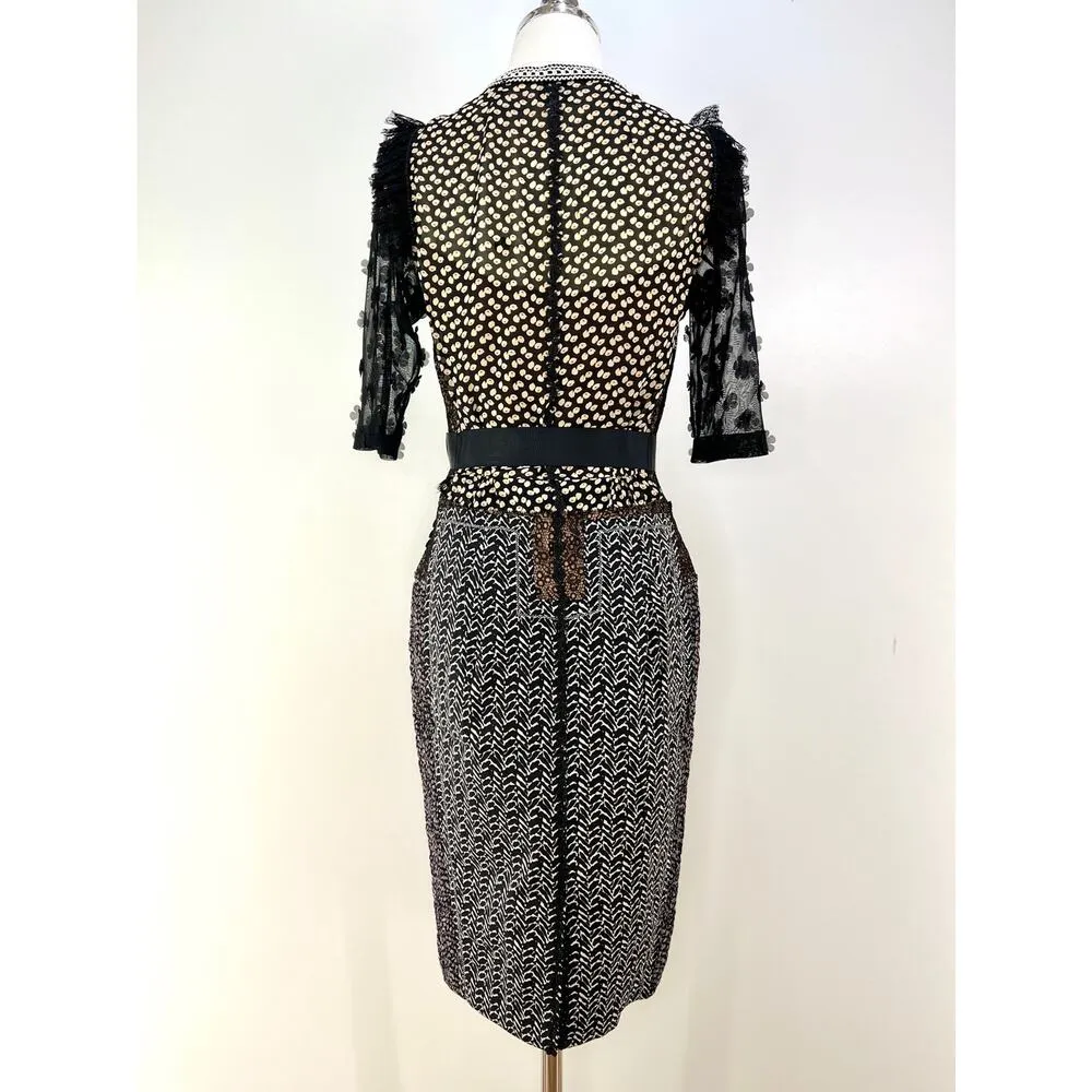 Anthropologie Beguile by Byron Lars Allusione Dress Black Lace Insert Sheath 0P - Image 10