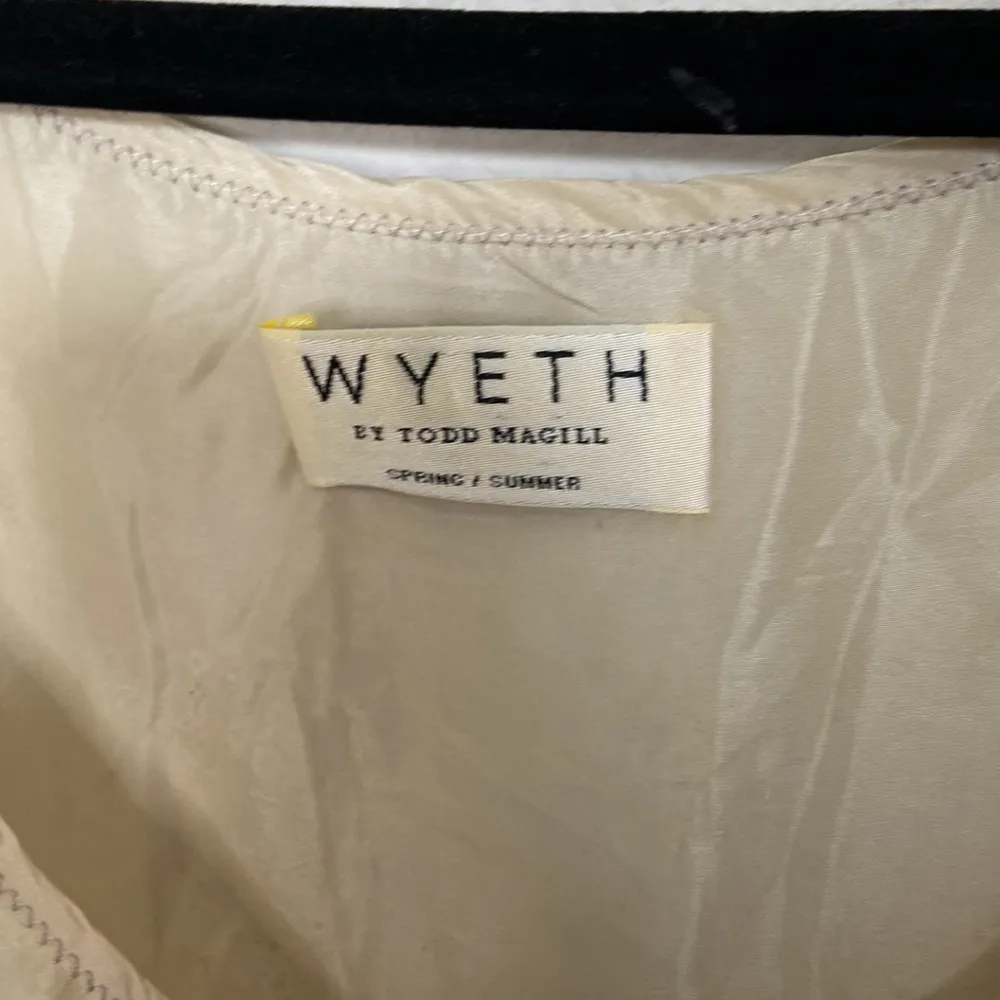 Wyeth By Todd Magill Empire Waist Pleated 100% Silk Dress in Neutral Color Size XS - Image 2