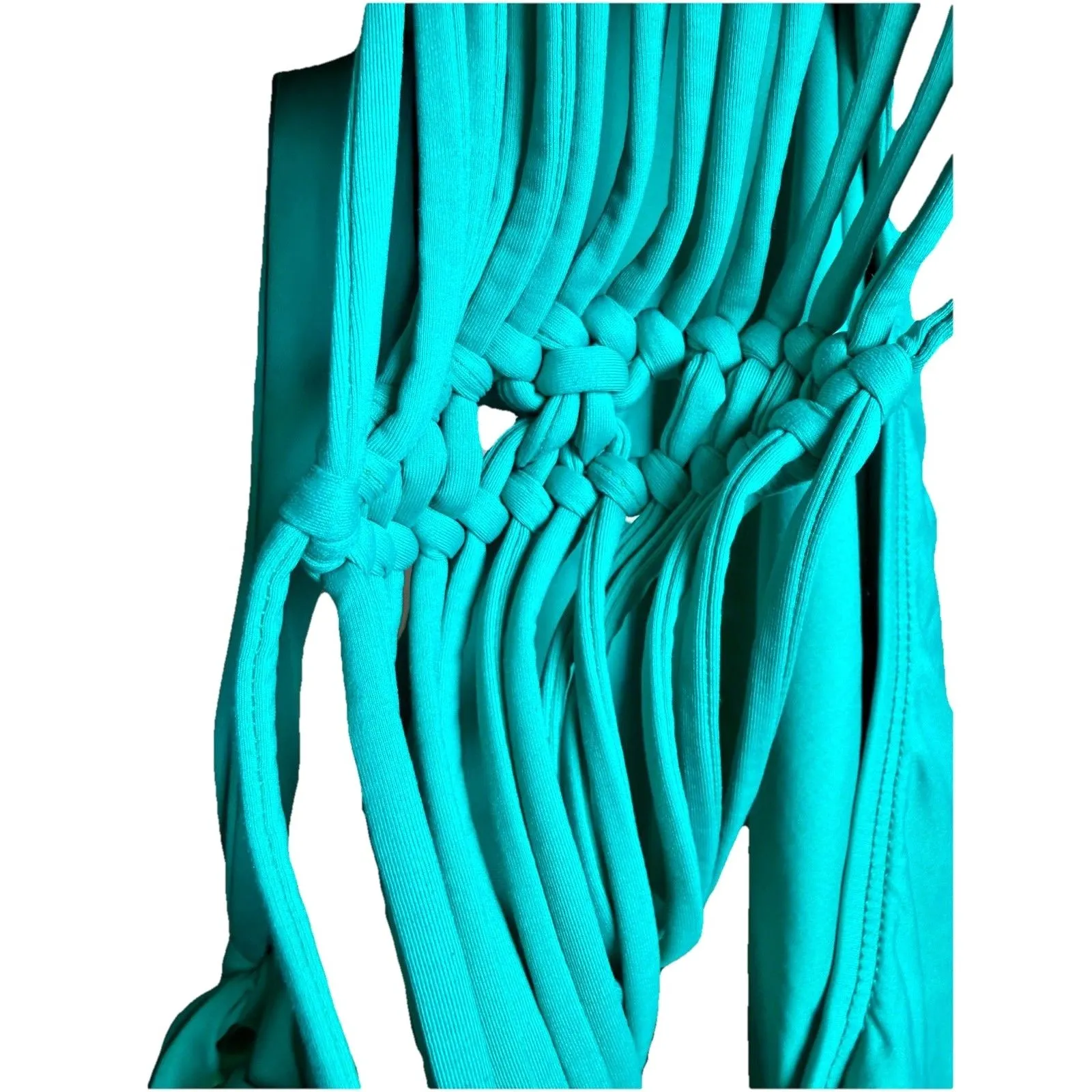 L*Space Portofino Halter One Piece Swimsuit Blue Turquoise Size 6 Cutout USA - Image 5