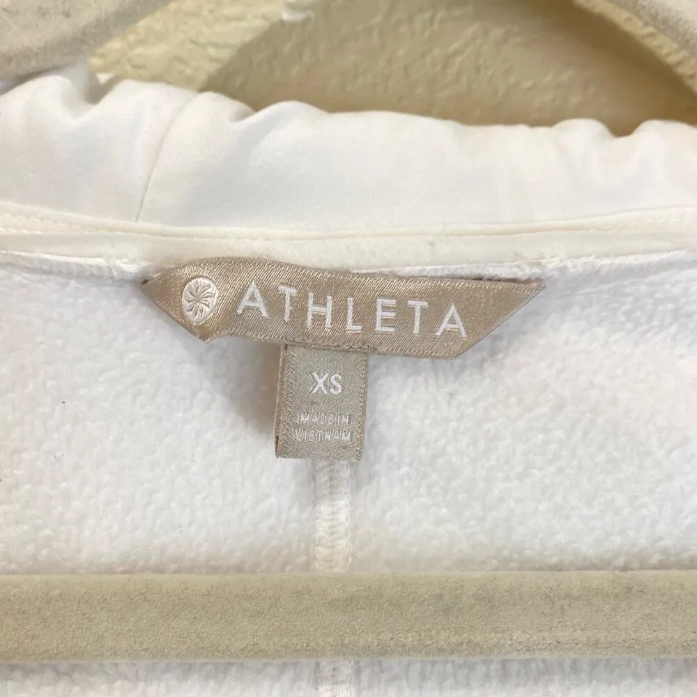 ATHLETA Fitted Victory Hoodie White Size XS Athletic Workout Jacket - Image 4