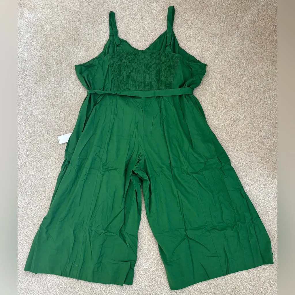 NWT Universal Standard Women 3XL (6X) Forest Green Jumpsuit Sleeveless Wide Leg - Image 2
