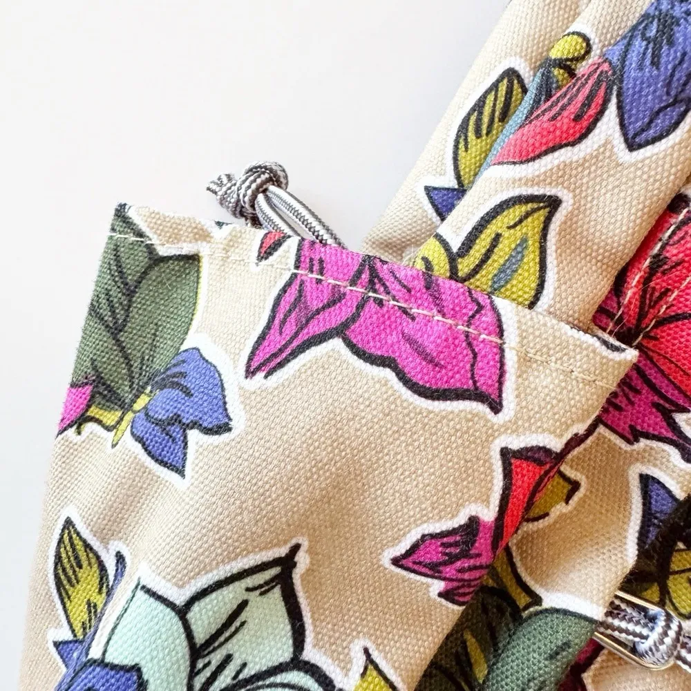 Vera Bradley LIGHTEN UP Canvas Backpack FALLING FLOWERS Neutral School Laptop - Image 7