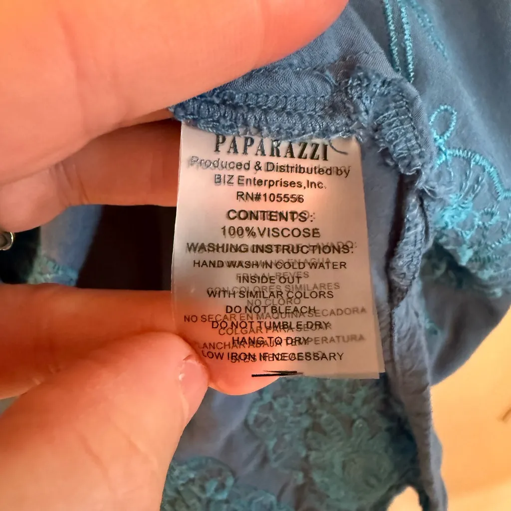 Paparazzi Elegant Blue Embroidered Women's Top - Image 7