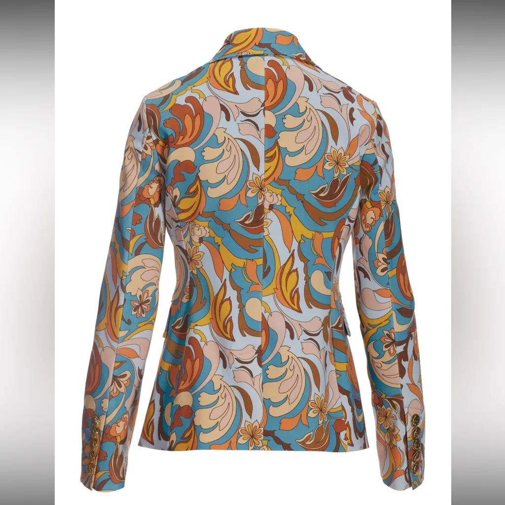 Boston Proper Folk Favorite Print Modern Double Breasted Blazer NWT size 12 - Image 9