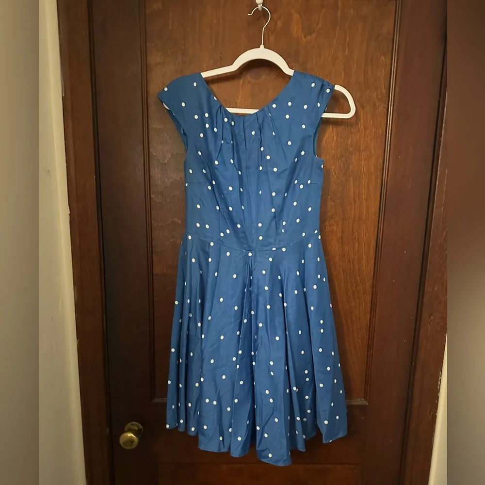 Boden Blue Polka Dot Flowershow Dress 2P - Image 3