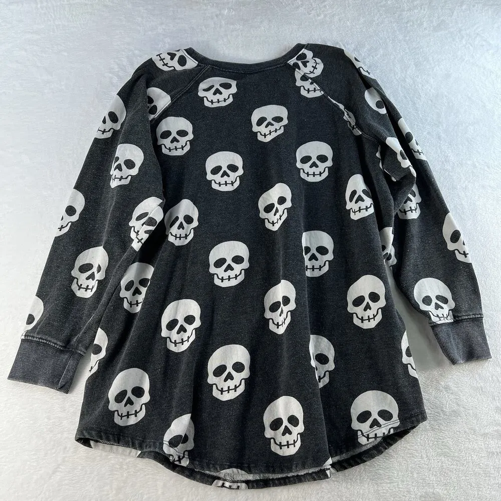 Torrid Plus 1X Sweatshirt Skulls Tunic Classic Fit Cozy Fleece Crew Neck Raglan - Image 10