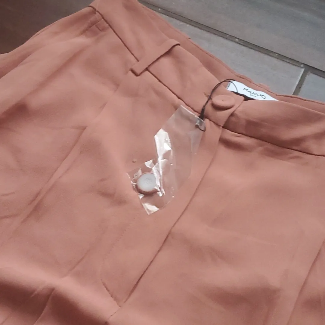 Mango suit size 6 wide leg extra long lightweight pants new with tags - Image 3