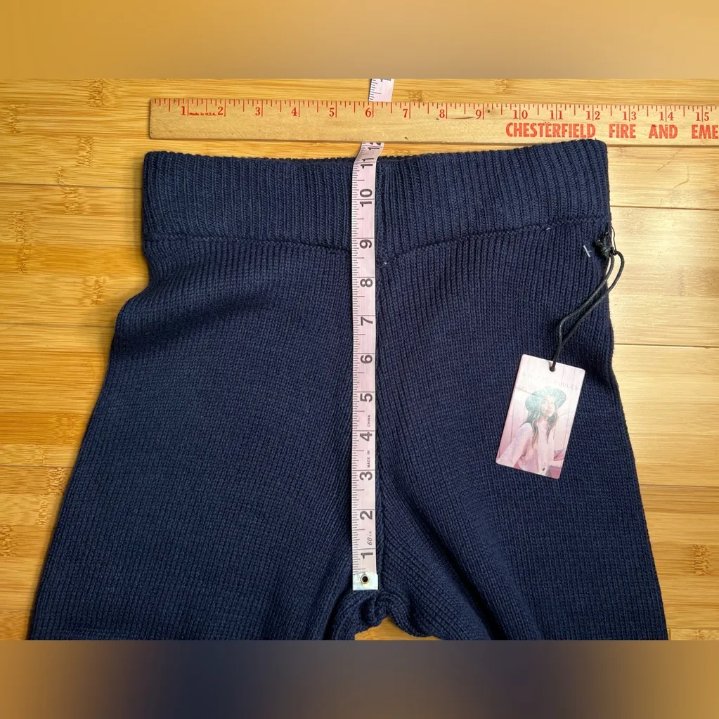 Sincerely Jules Women’s 2Pc Navy Knit Sweater Set,Vest+Wide/Flare leg Pants|SZ:S Blue - Image 13