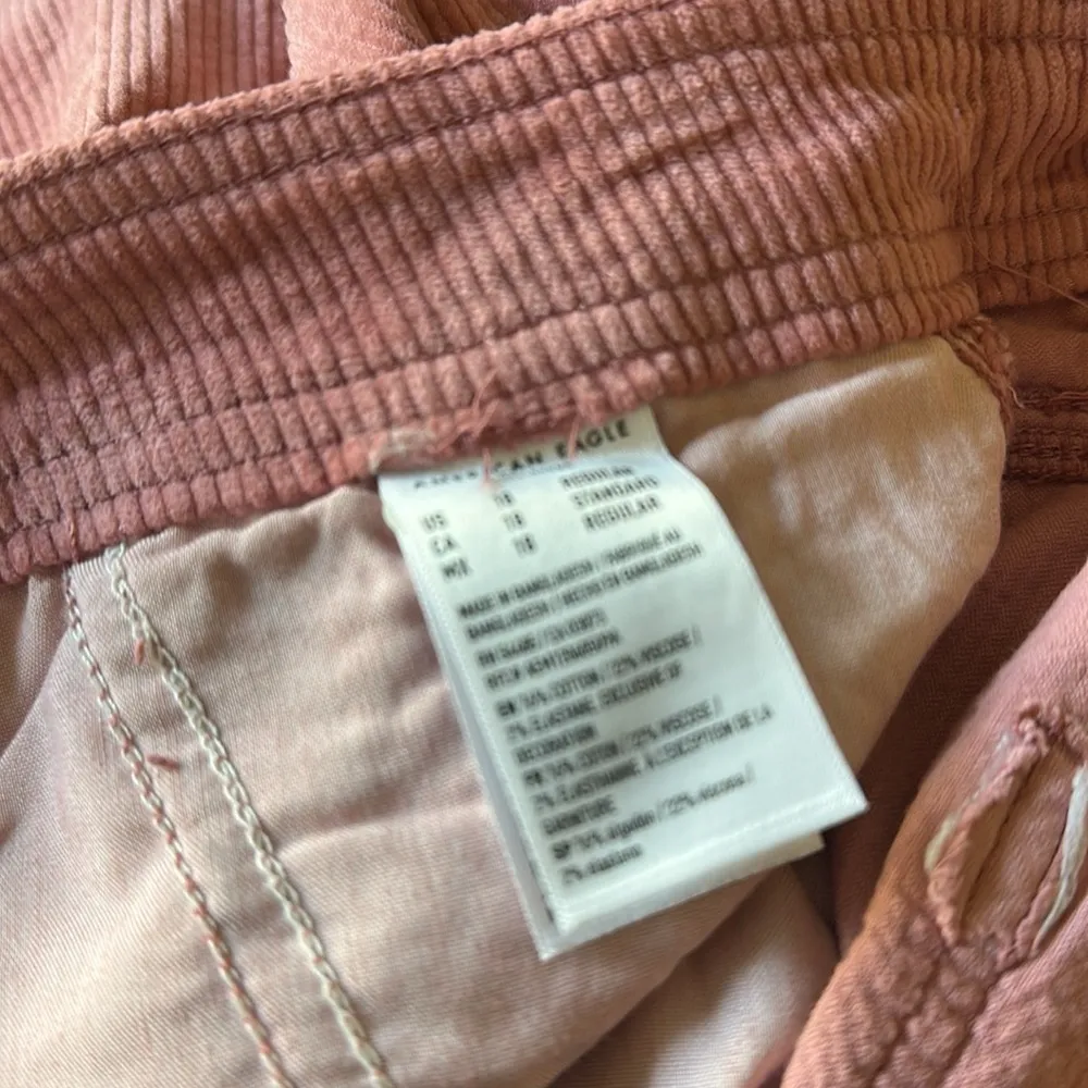 NEW American Eagle Cargo Pants Pink Corduroy Super High Rise Baggy Wide Leg Pant - Image 10