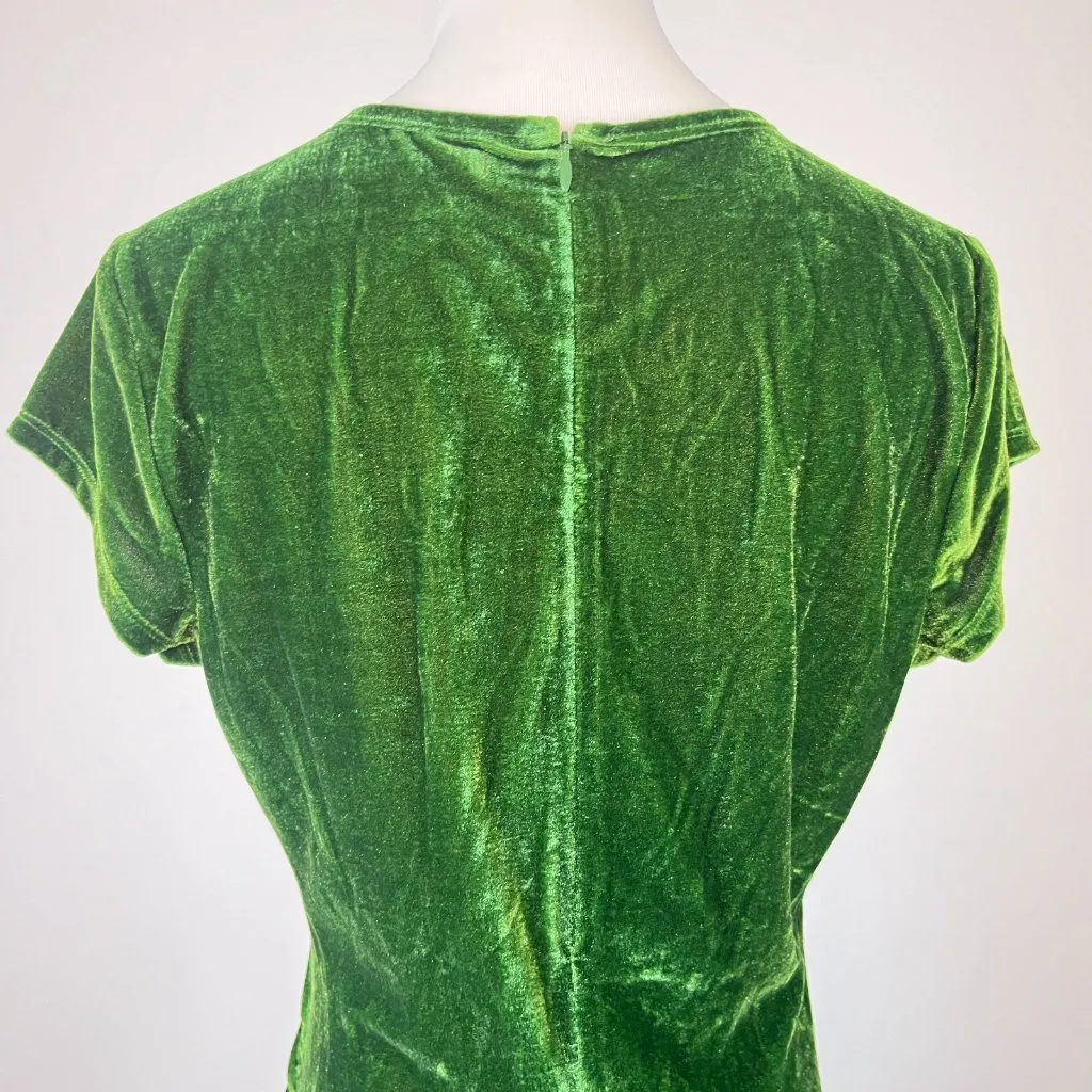 NWOT Reformation Merel Velvet Midi Dress In Green Velvet Size M - Image 7