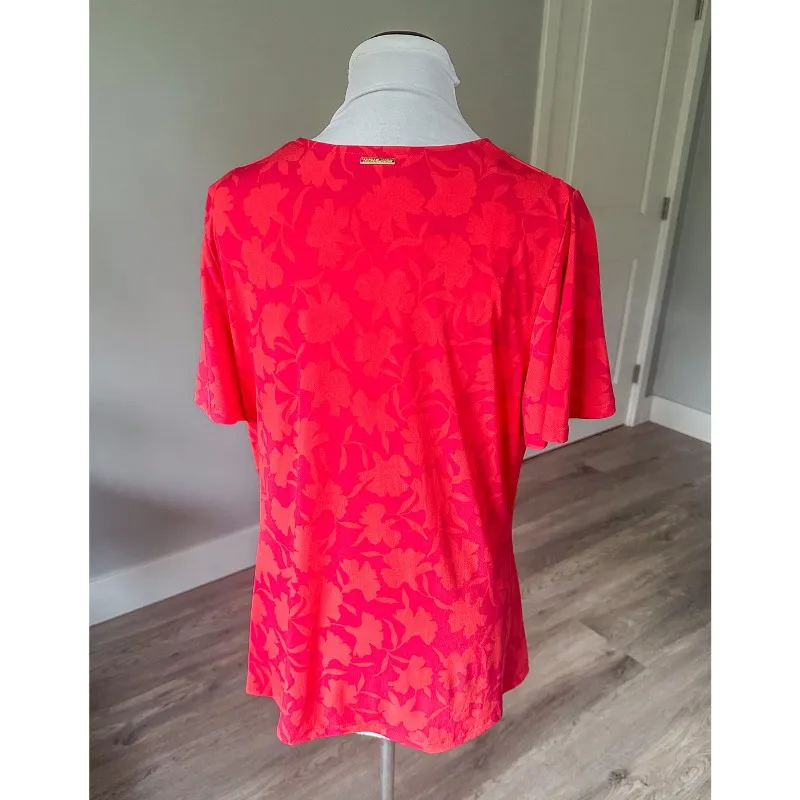Michael Kors Women's Printed Ruched Flutter-Sleeve Top - NWT! - Image 7