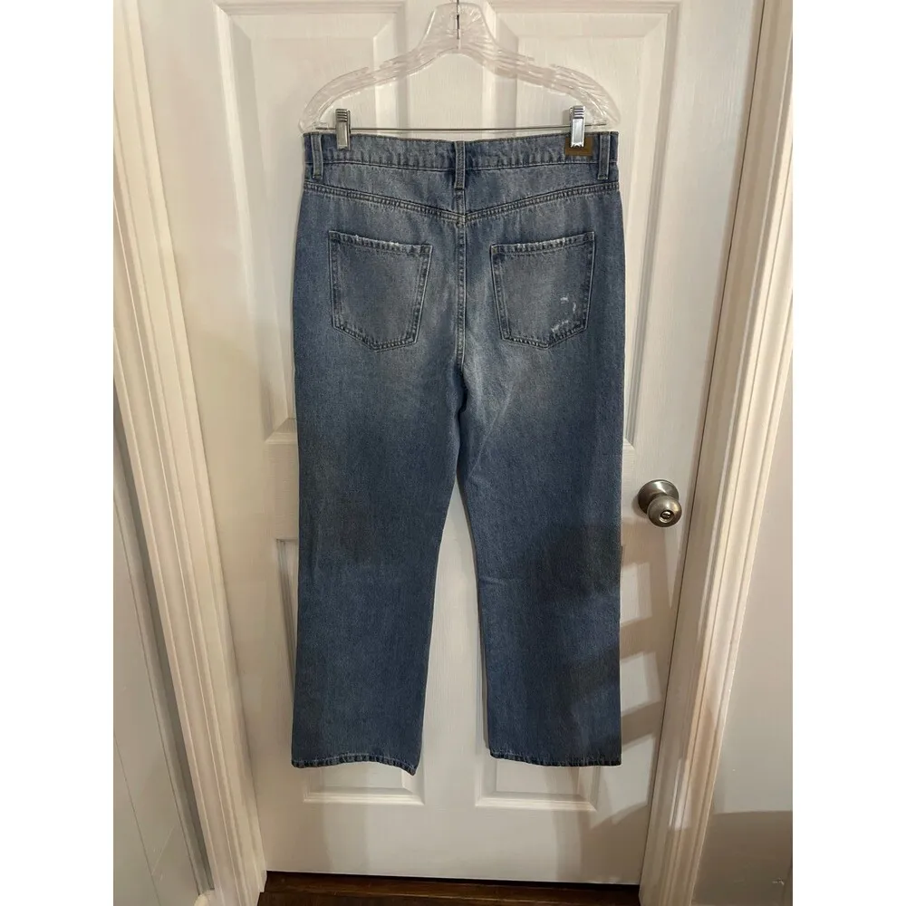 Jordache High Rise Wide Leg Distressed Jean Size 8 New With Tags - Image 3