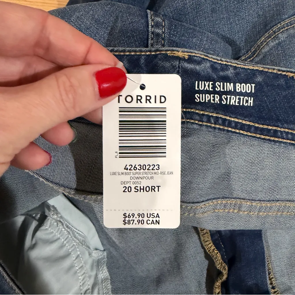 NWT torrid Luxe Slim Boot Super Strerch Blue Size 20 Short - Image 4