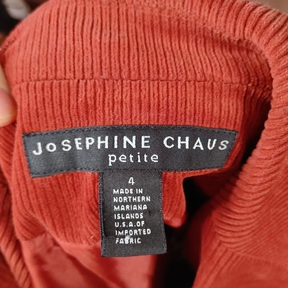 Josephine Chaus Size 4 Burnt Red Corduroy Business Boho Blazer - Image 13