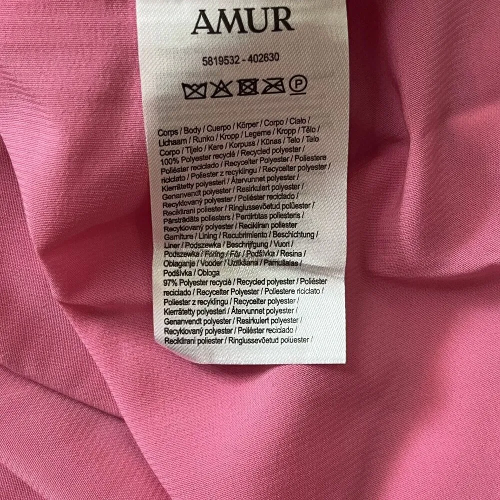 $548 NWOT Amur Womens 3D Flowers Below Knee Deep V Neck Floral Midi Dress 4 - Image 10