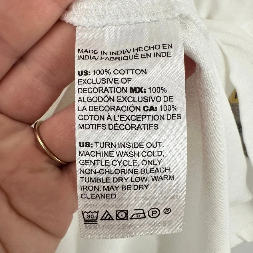 Chico's Women's Large White Toucan Embroidered Short Sleeve Crew‎ Neck T-Shirt - Image 7