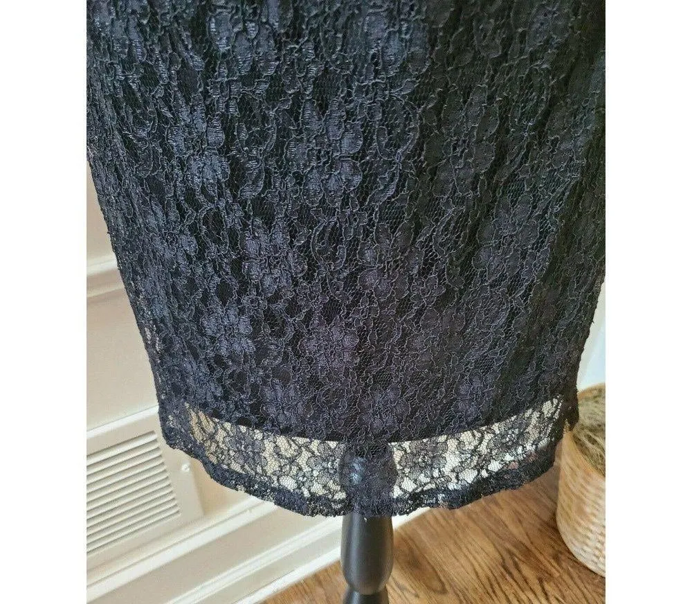 Haani Black Floral Lace Dress Sz XL - Image 4