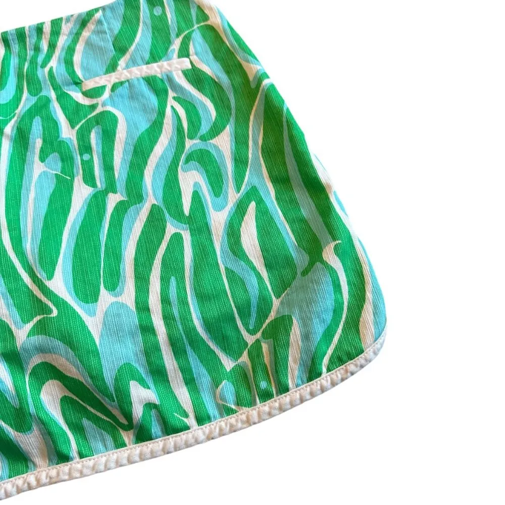 Lilly Pulitzer Green White Tierny Mini Skort Skirt Bold Print Cotton Size 4 - Image 5