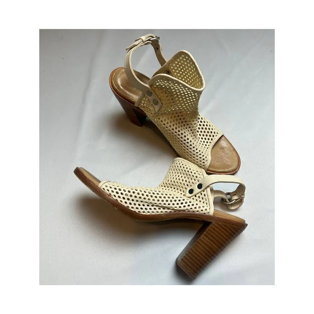 Rag & Bone Cream Wyatt Perforated Heels Sz. 39.5 (US 9.5) - Image 2