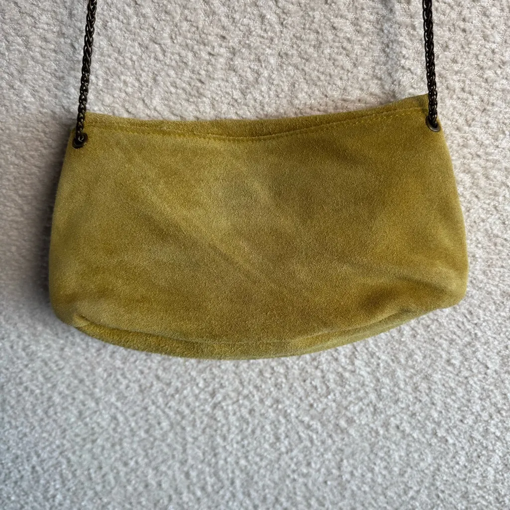 Free People Suede Shoulder Bag Crossbody Bag in Mustard Yellow - Image 10