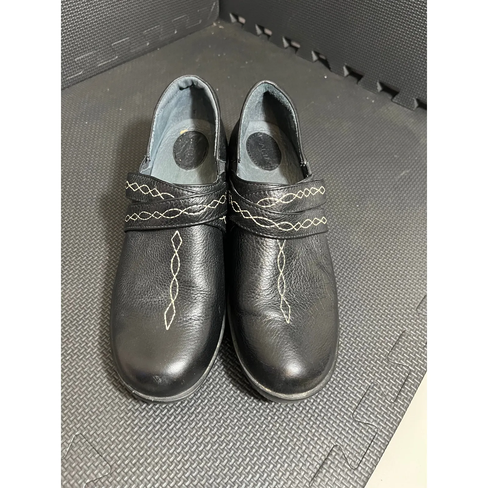 Y2K Ariat Clog Closed-Heel Shoe 8.5 Women Heavy Duty Leather Rubber Sole Grunge‎ - Image 2