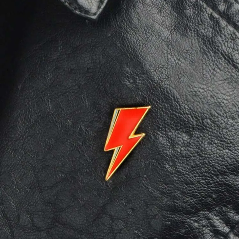NWT Bright Red Lightning Bolt Enamel Lapel Pin Brooch, Fun Gift Idea! - Image 2