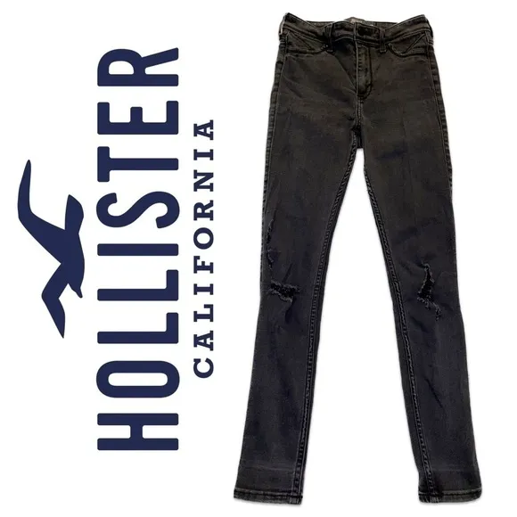 Black hollister high rise skinny jean jegging - Image 2