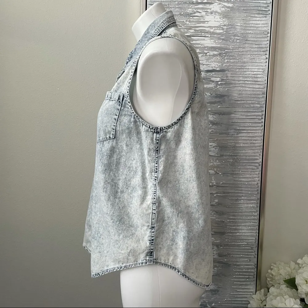Eunina Women’s Acid Wash Sleeveless Top Size L - Image 5