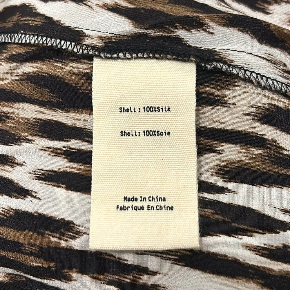 L'AGENCE Cipriana Asymmetrical Dress Black Multi Camilla Animal Print NWT Size 6 - Image 12