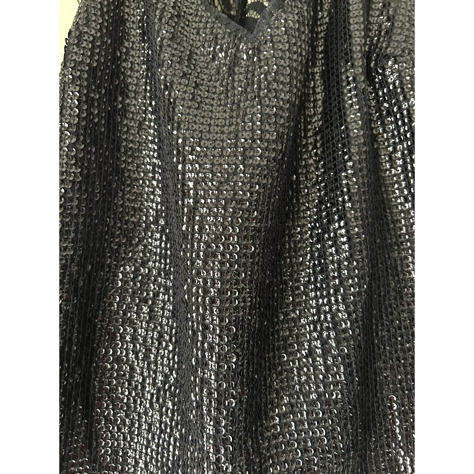 Express Black Sequin and Lace Trim Tank Top Size Medium - Image 7