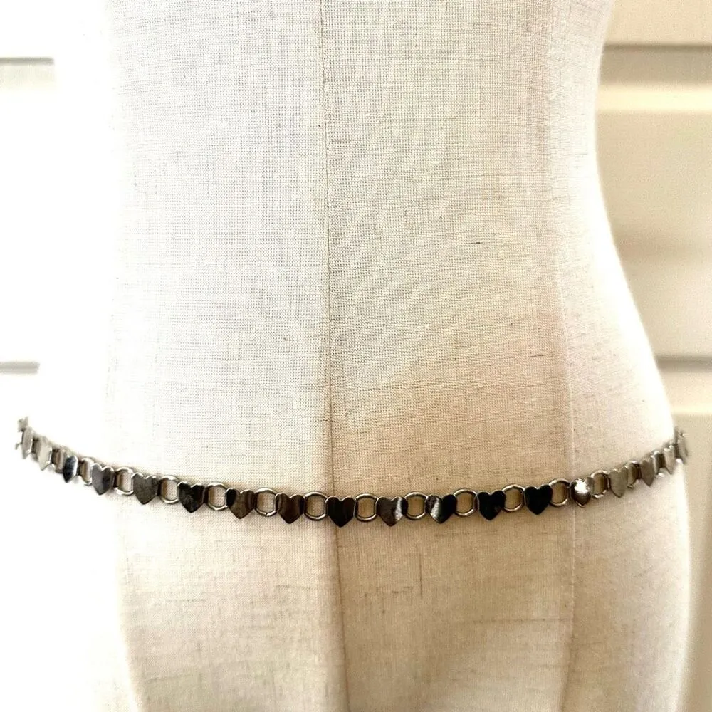 Silver tone heart hip belt - Image 2