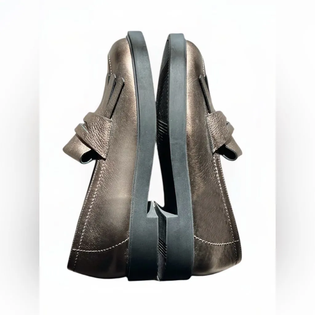 Paul Green NWOB Stacy Flat Women's Leather Shoes Loafers Grunge Metallic US 9.5 - Image 6