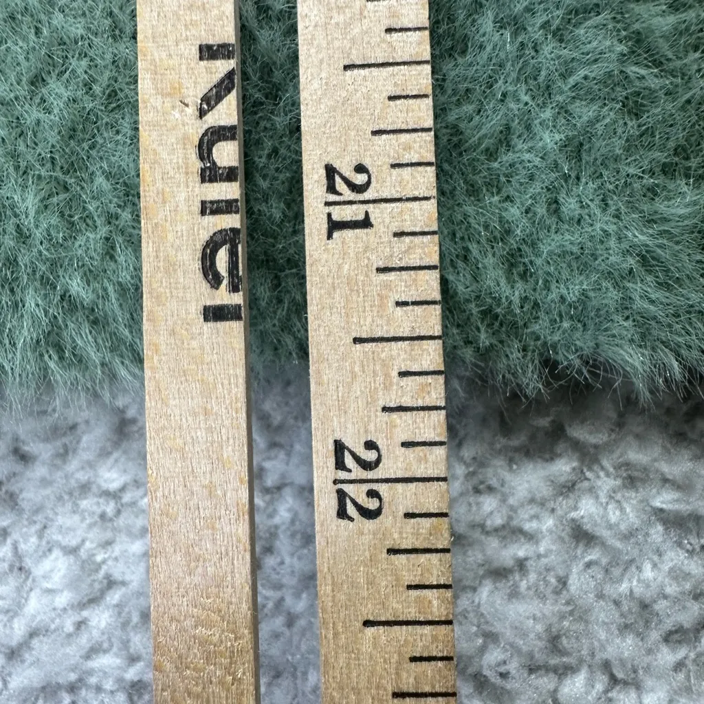 Aerie Sprout Green Fuzzy Cropped Button Up Cardigan Women's Large New With Tags - Image 9