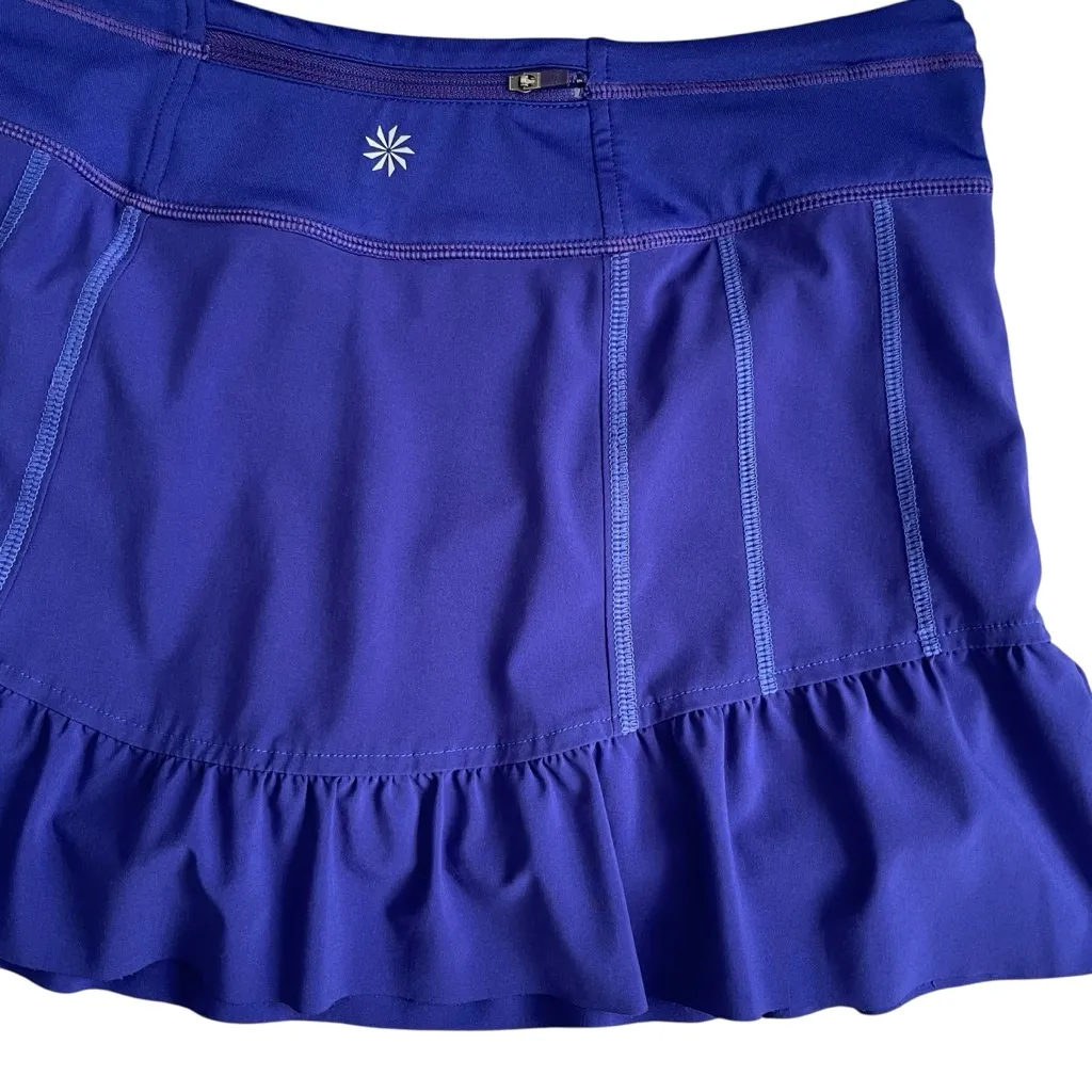 Athleta Take Off Women’s Skort Skirt Ruffle Hem Size 10 Purple Tennis Golf Gym - Image 7