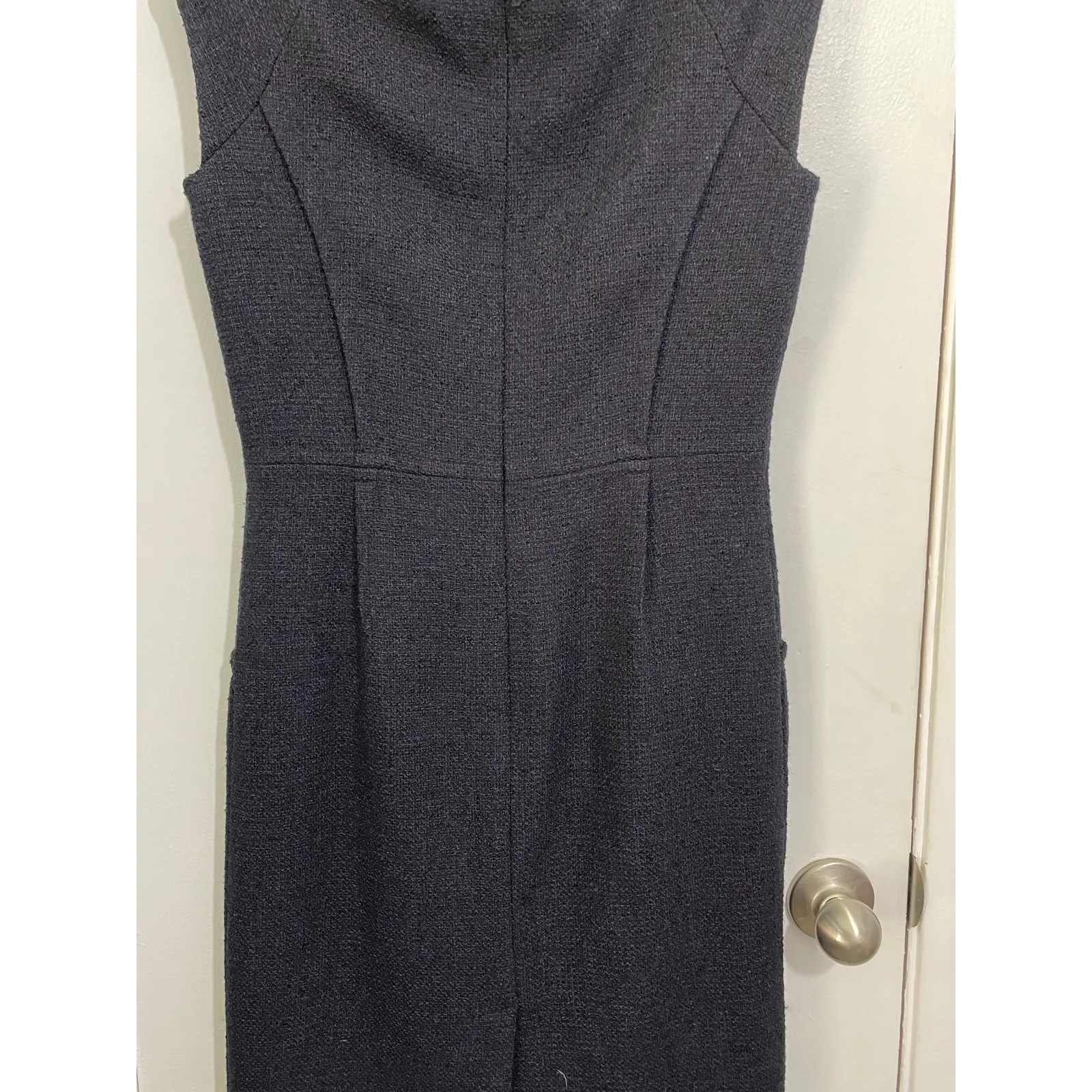 Lafayette 148 NY Dress Size 2 Black Navy Wool Mohair Tweed Office Preppy - Image 4