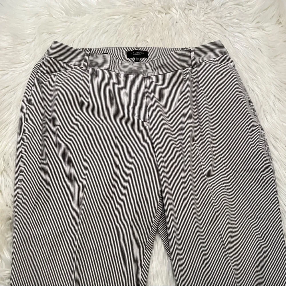 Talbots Curvy Chino Pant Gray White Pinstripes 18WP - Image 3