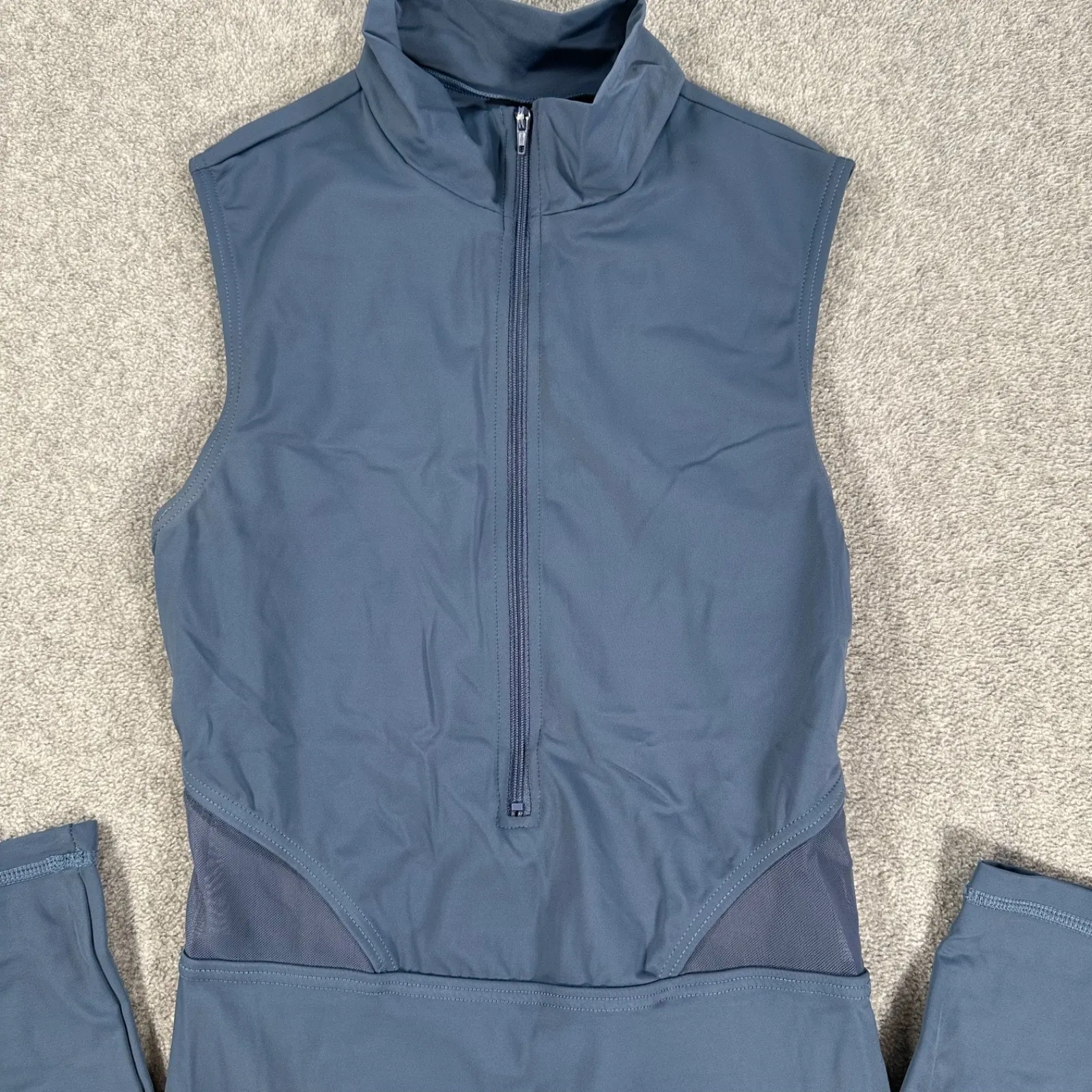 Balera Dance Costume Jumpsuit Unitard Size MA MT12535 Blue Sleeveless Zip Front - Image 2