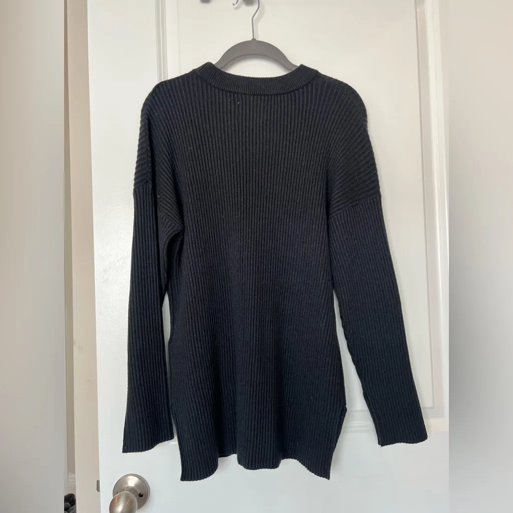 New Abercrombie & Fitch Black Ribbed Crew Neck Sweater - Image 6