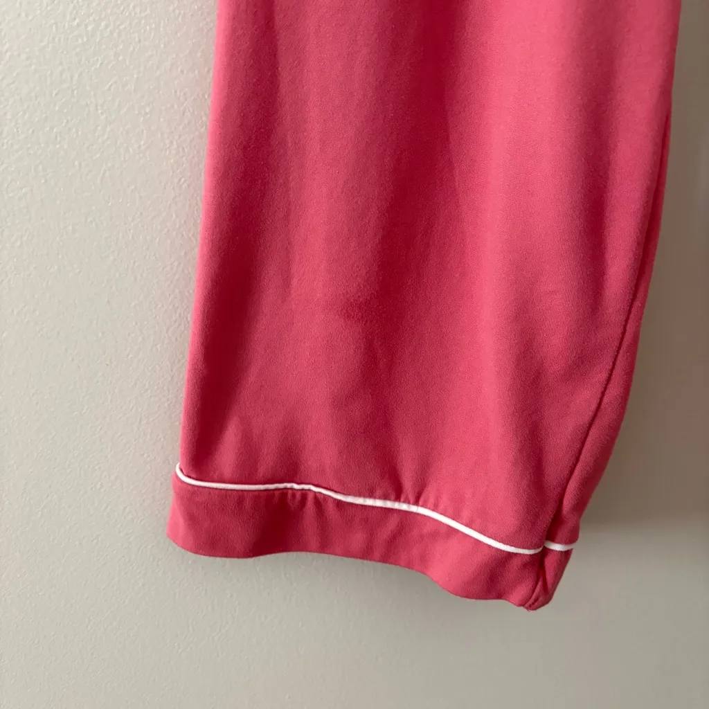 Flora by Flora Nikrooz 2‑Piece Pajama Set Rose Pink with White Piping Size M - Image 8