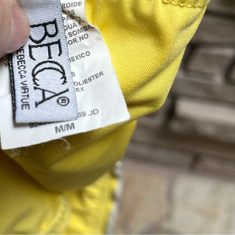 BECCA Rebecca Virtue yellow paisley print halter bikini set Medium - Image 6