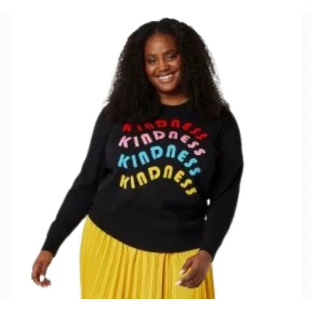 NEW ABBOTT ELEMENTARY Kindness Super Soft Pullover Sweater S $49 Black - Image 5