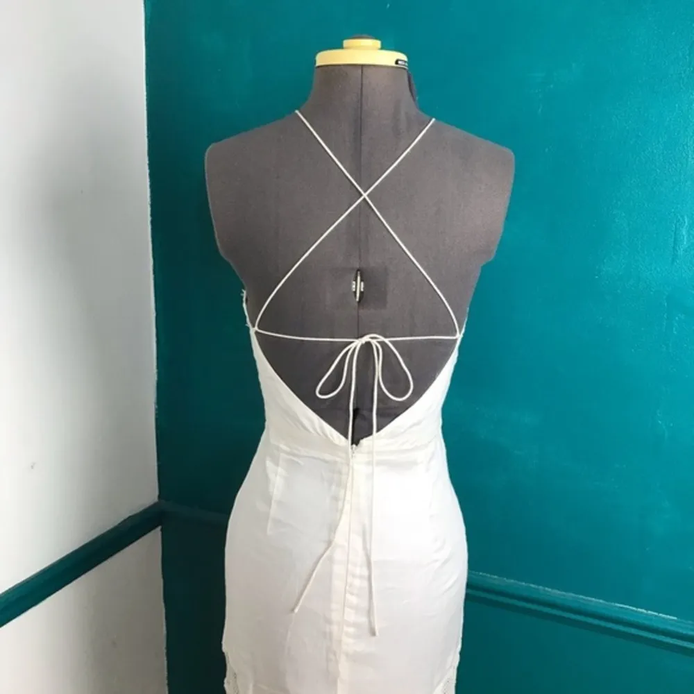 Lovers + Friends  white mesh beaded dress - Image 7