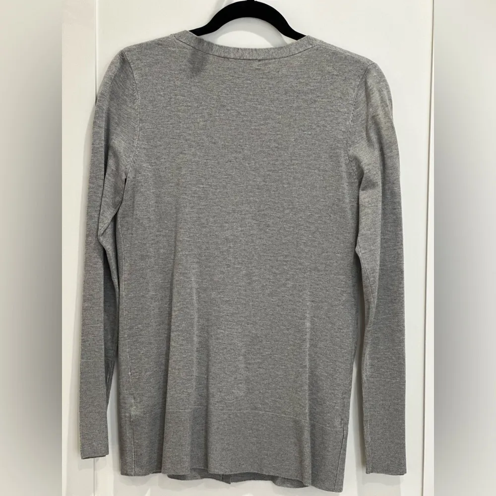 Premise Studio Cardigan Sweater Button Up Mist Gray Heather Medium Workwear Cozy - Image 2