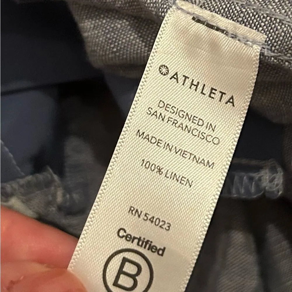 Athleta Blue Chambray Cabo Linen Jogger Pants Size 4 Style#: 530642 - Image 10