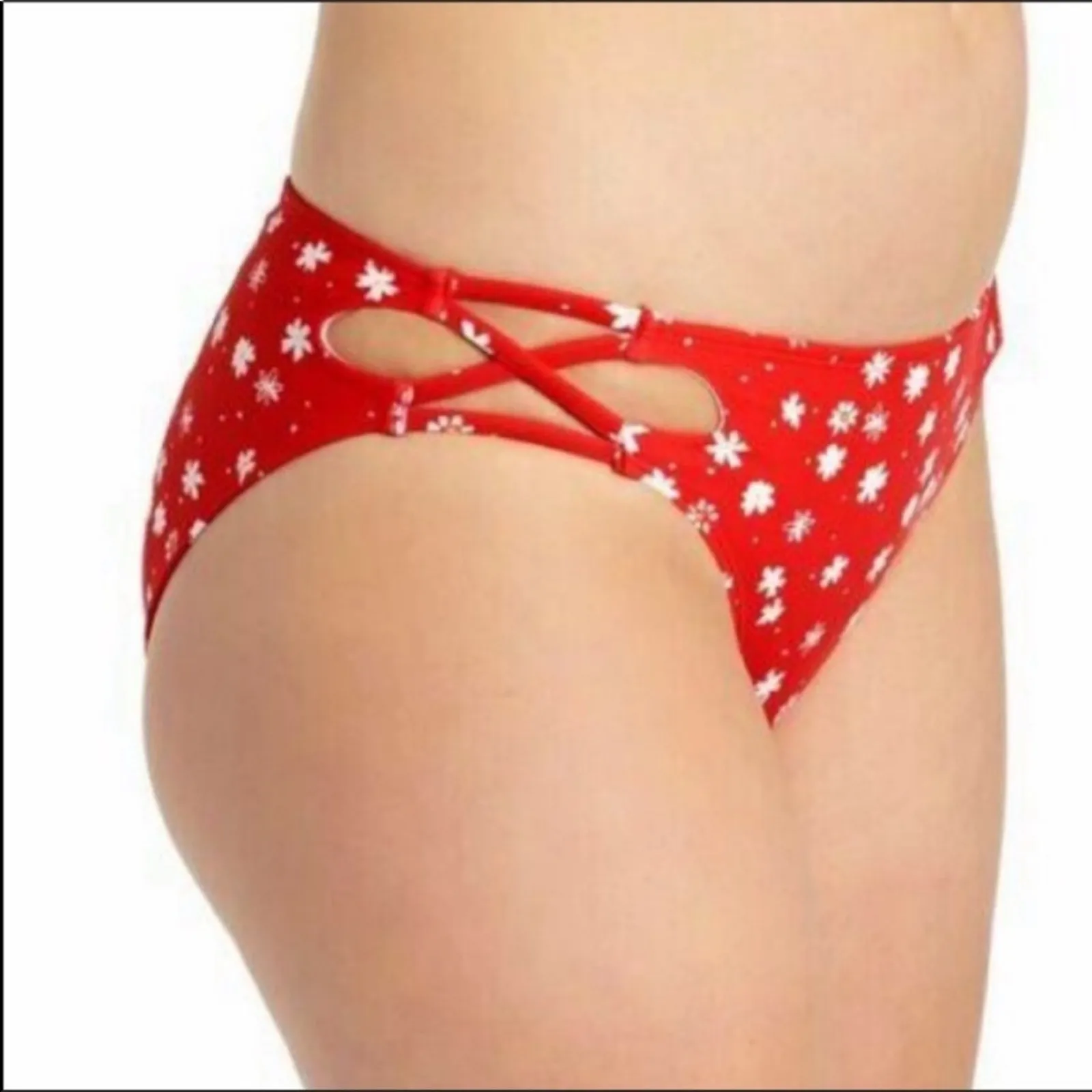 California Waves red strappy bikini swim bottom - Image 2