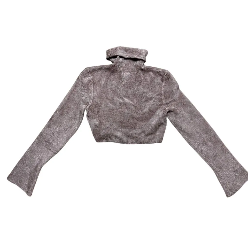 NWT House of CB Women's Suri Rose Chenille Cropped Top Sweater Size L - Image 6