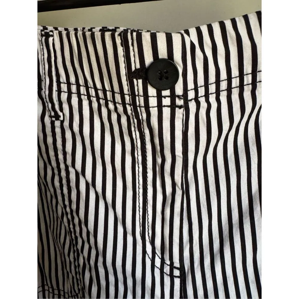 Chico’s Secret Stretch black white stripe cotton pants sz 2 nautical beachy brea - Image 6